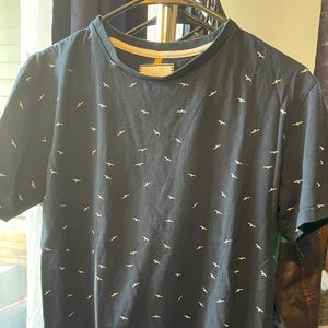 Men’s Denim & Flower Navy printed t shirt small